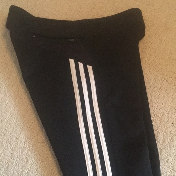 Adidas Climalite Leggings - Black/White Stripes - Picture 5 of 16